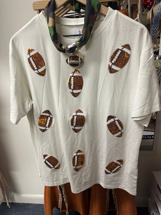 Football sequin T-shirt