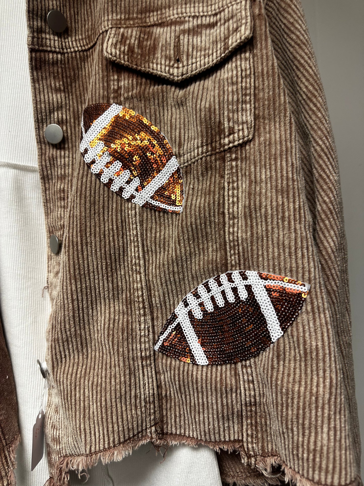 Football sequin corduroy coat