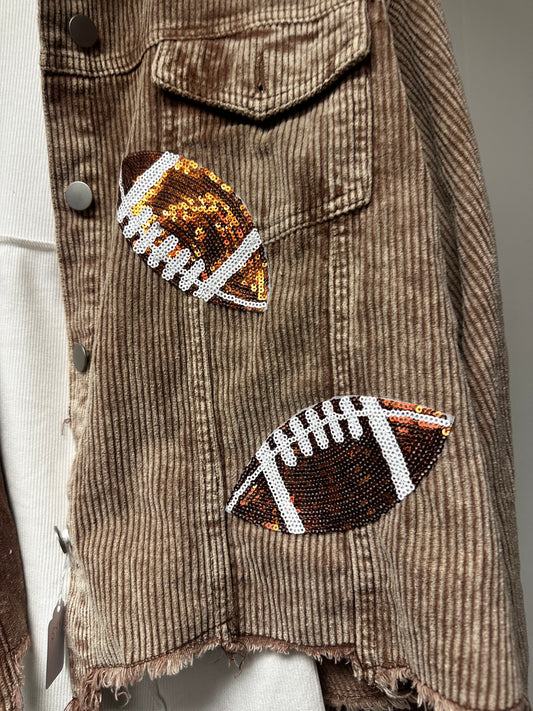 Football sequin corduroy coat