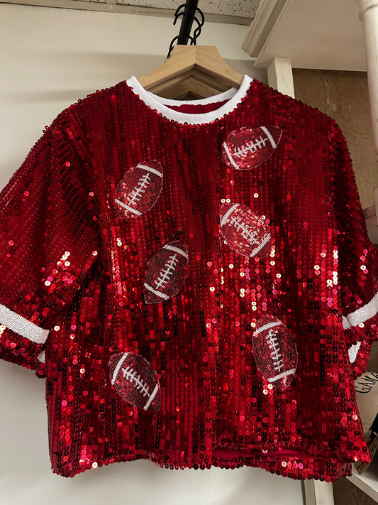Sequin football jersey