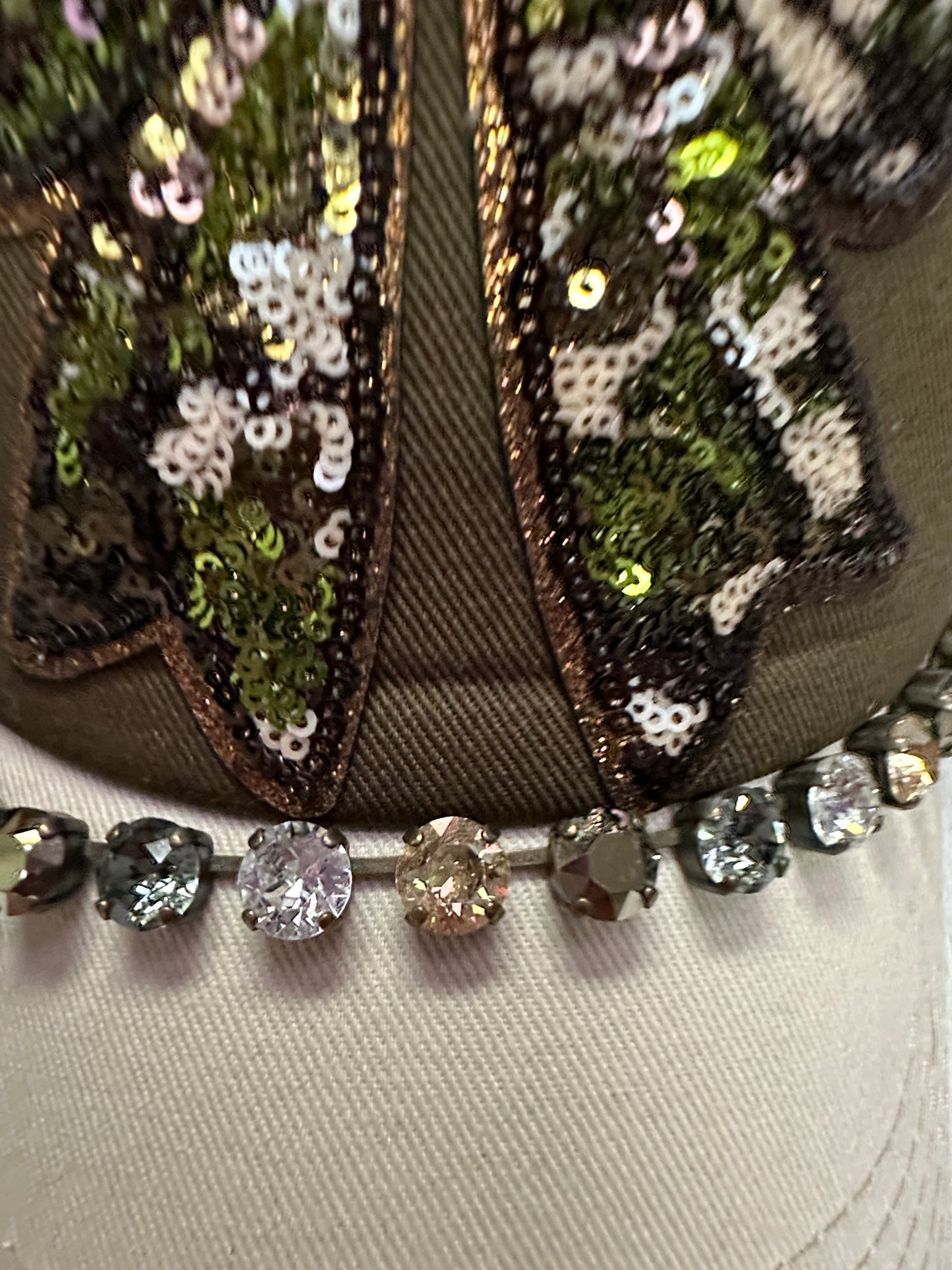 Camo Swarovski hat
