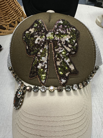 Camo Swarovski hat