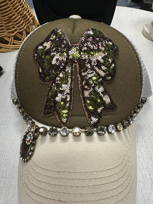Camo Swarovski hat