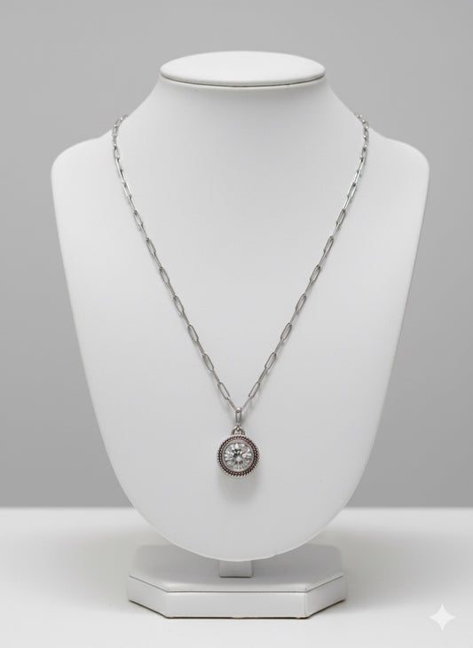 Silver tone Swarovski necklace