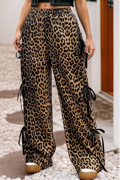 Leopard bow pants
