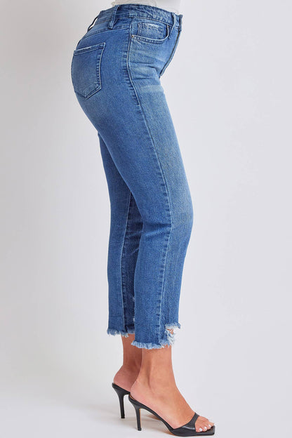 Junior Hybrid Dream High-Rise Slim Straight Jean with Frayed