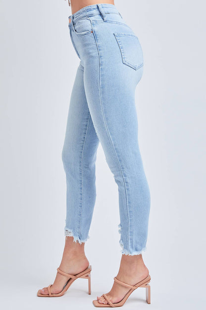 Junior Hybrid Dream High-Rise Slim Straight Jean with Frayed