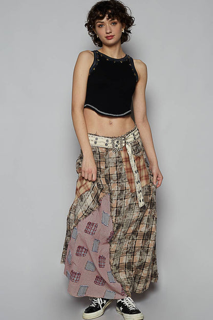 Round neck sleeveless stub textured knit top